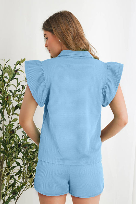 Coco Blue Flutter Sleeve Set