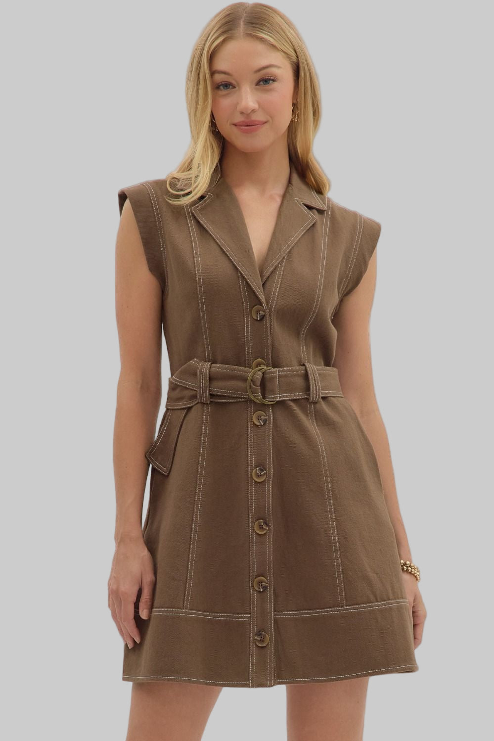 Charlotte Brown Button-Down Dress