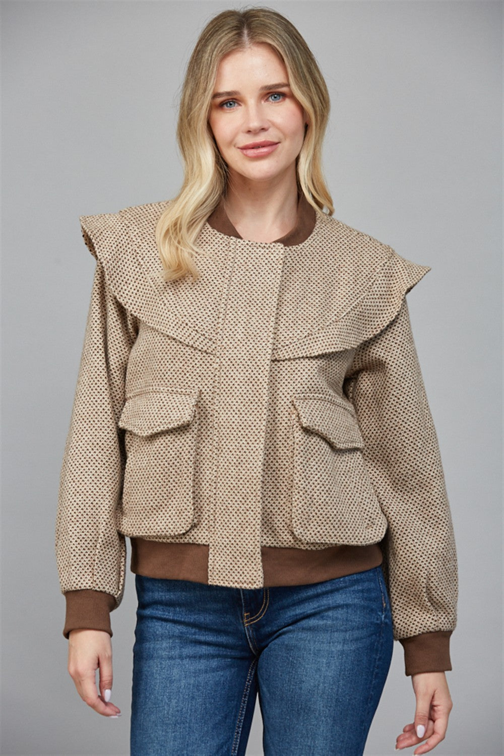 Serena Ruffle Bomber Jacket