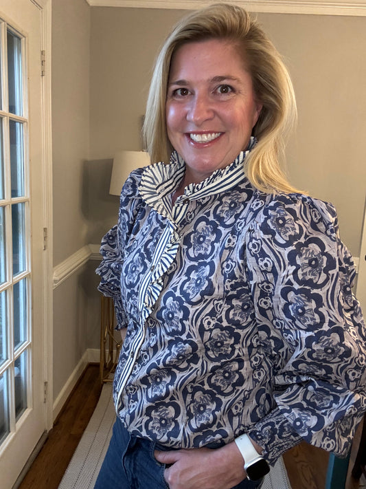 Molly Ruffle Collar Top