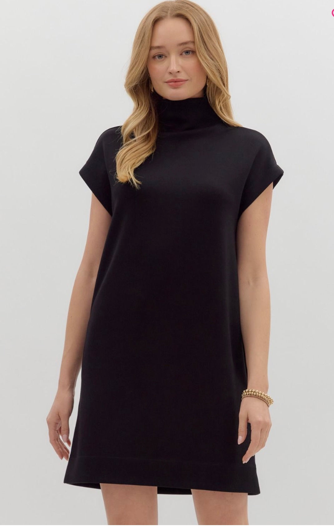 Perry Mock Neck Black Dress