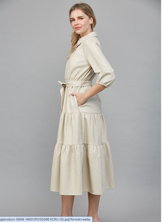 Muffy Faux Leather Dress