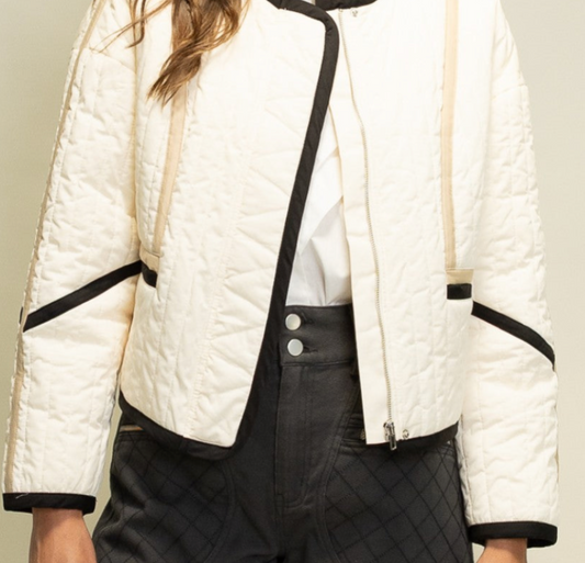 Carson Black and Cream Jacket