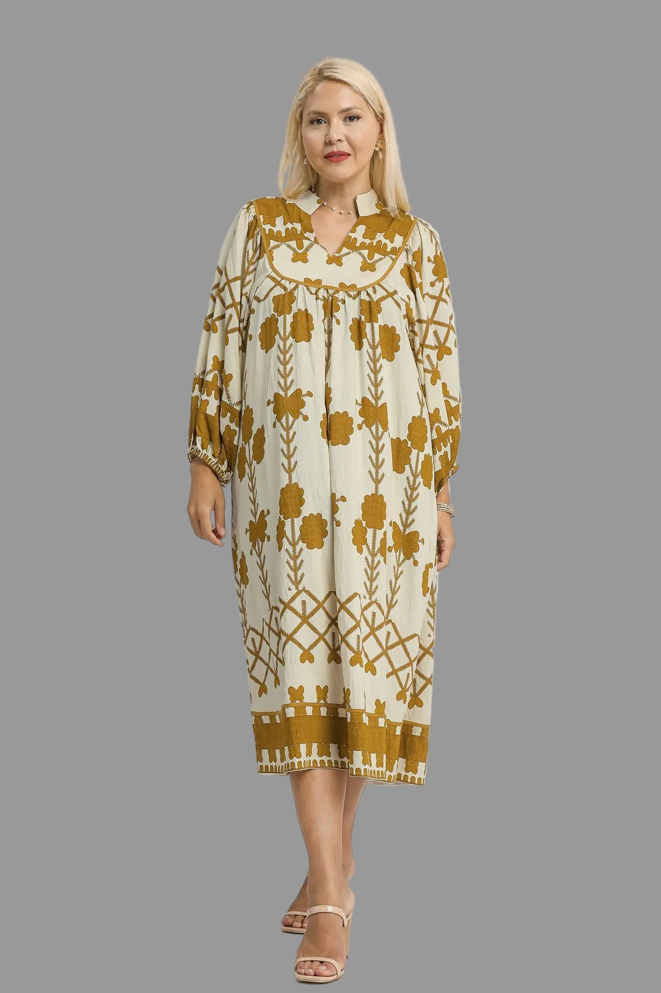 Fern Floral Mustard Dress