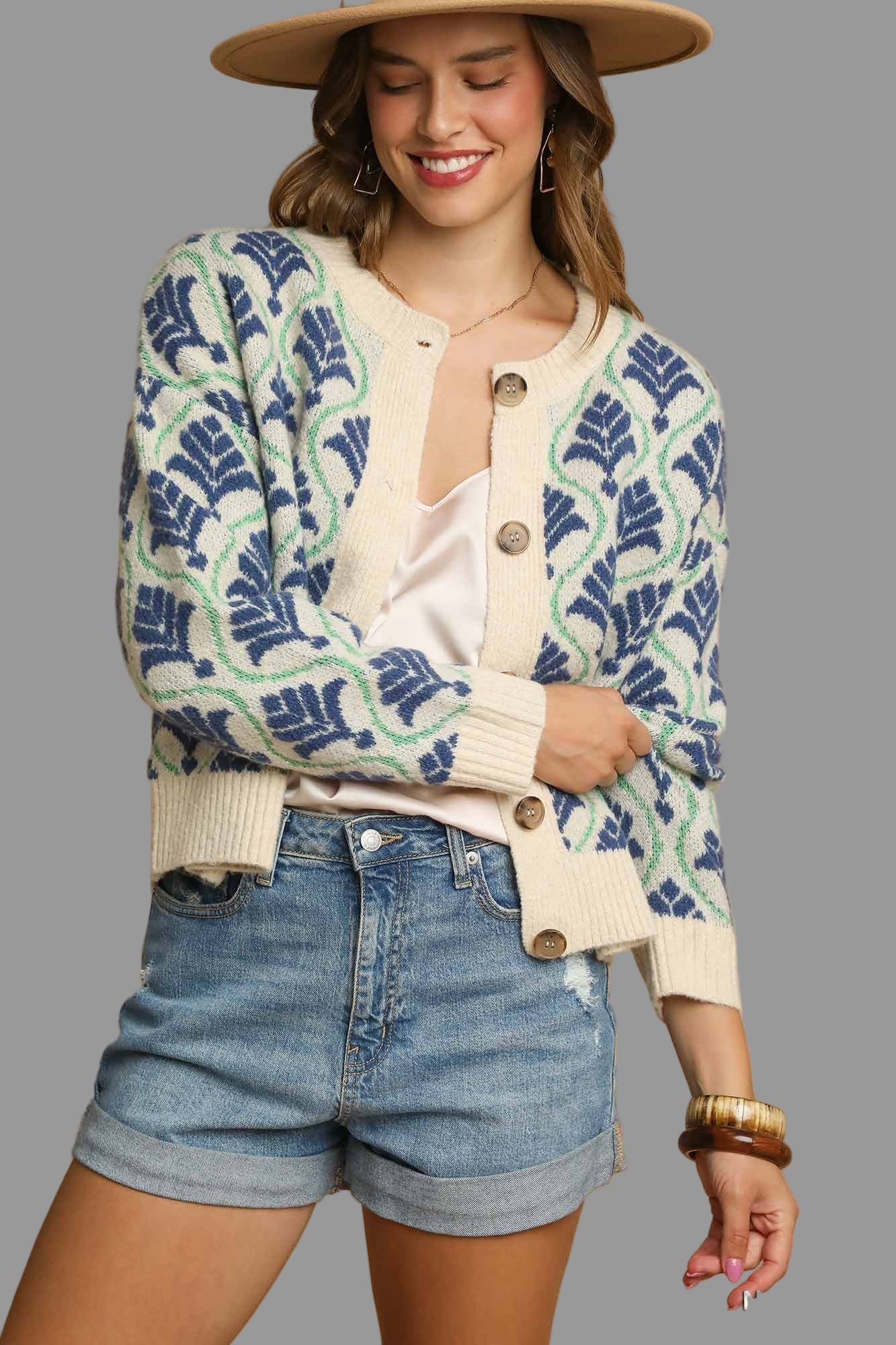 Shalen Blue and Green Cardigan