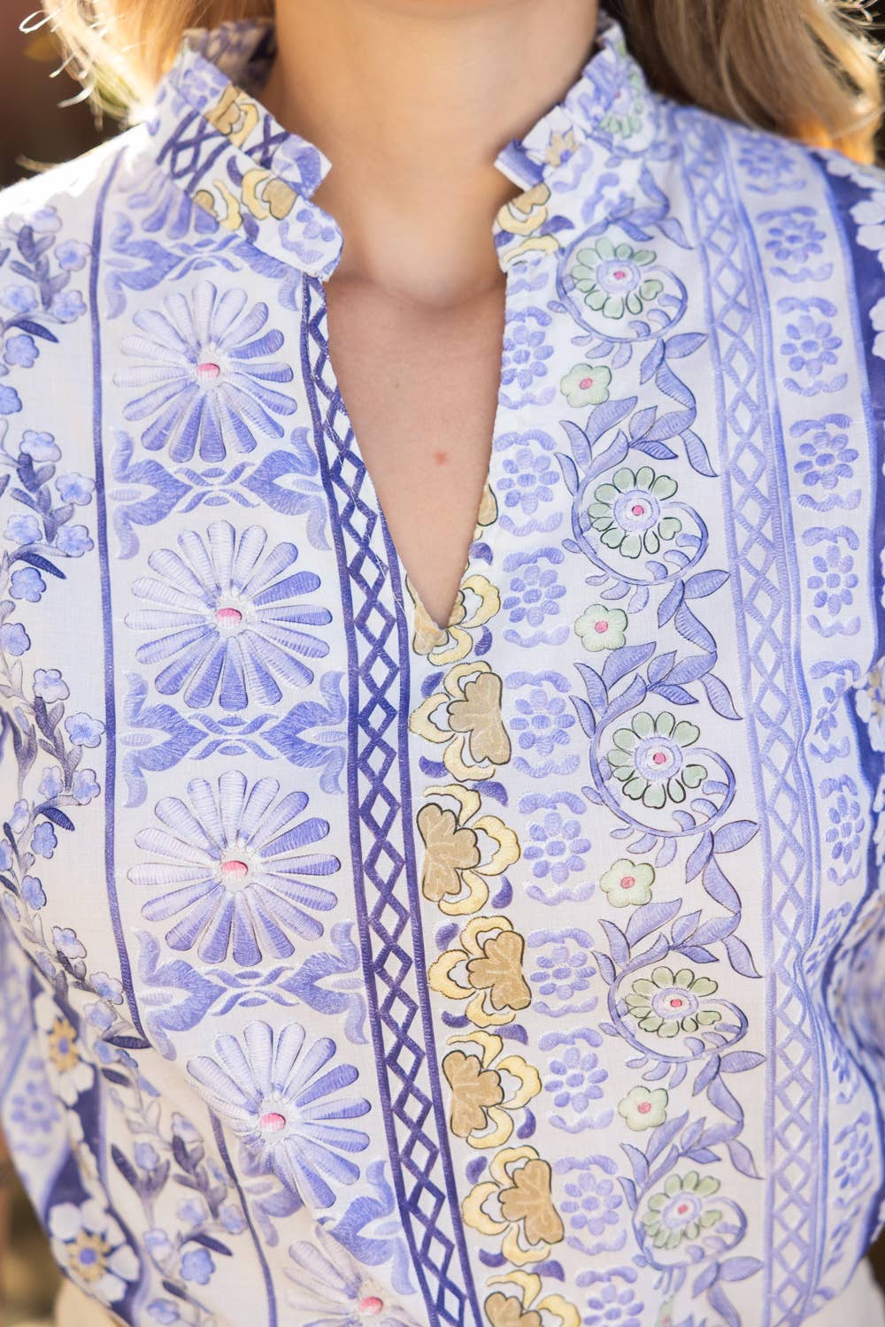 Kelsey Purple Embroidered Top