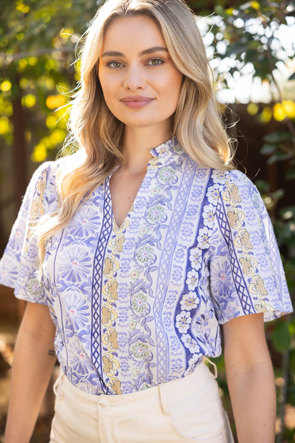 Kelsey Purple Embroidered Top