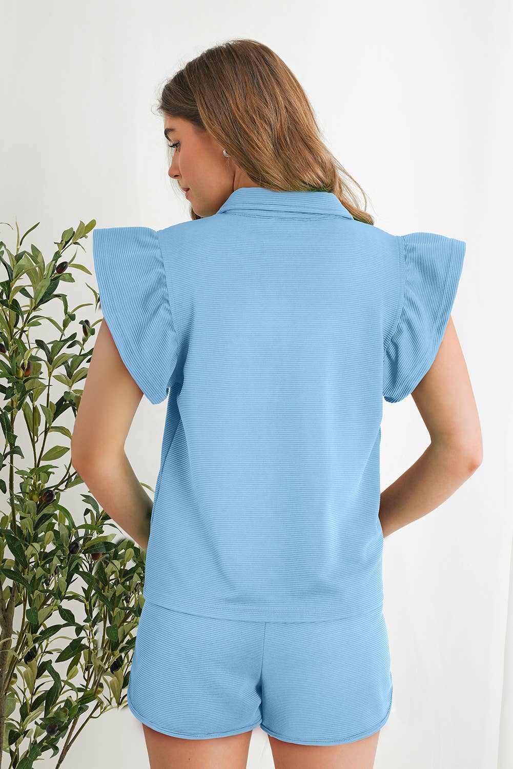 Coco Blue Flutter Sleeve Set