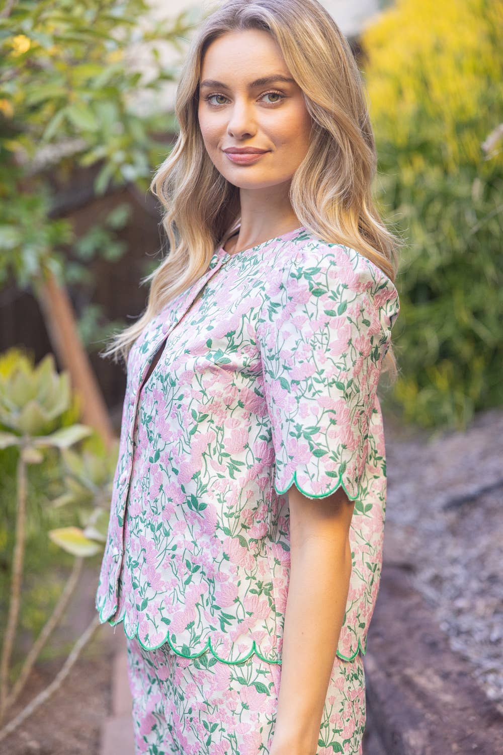 Maggie Scalloped Jacquard Set