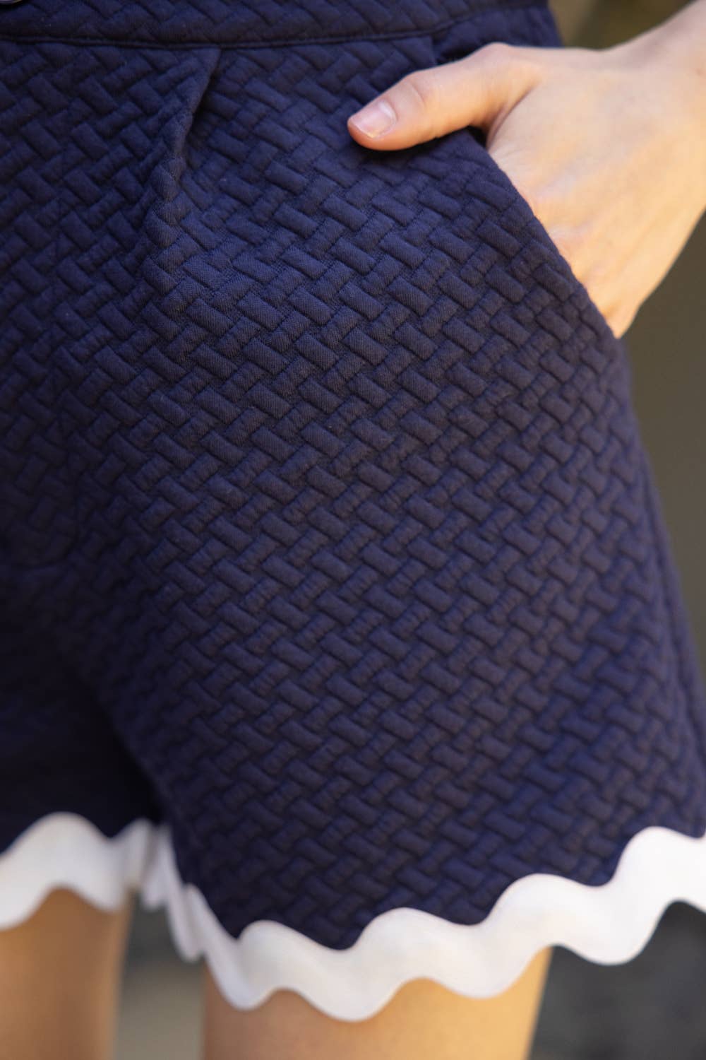 Maxine Navy and White Trim Short