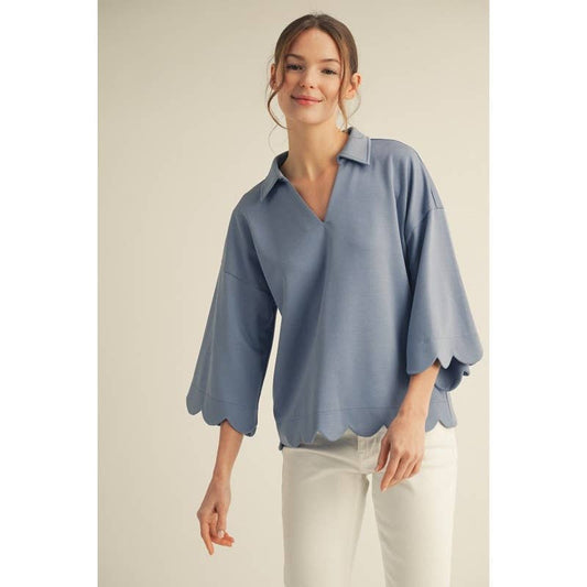 Periwinkle Scollop Top