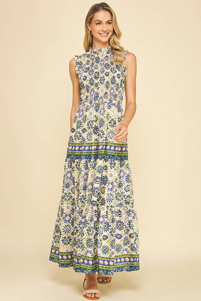 FLORAL TIERED MAXI DRESS