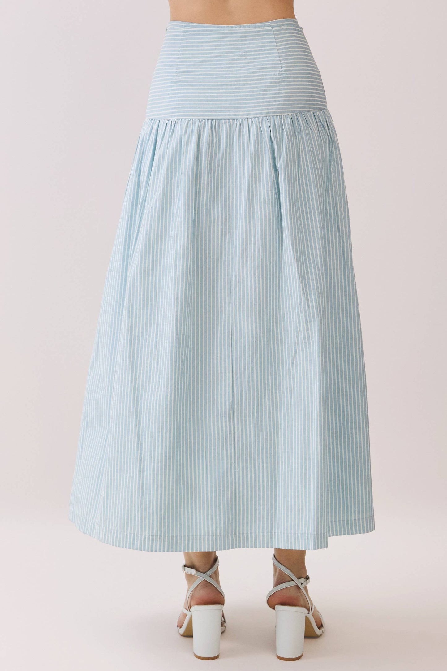 Baby Blue Striped Skirt With Matching Top