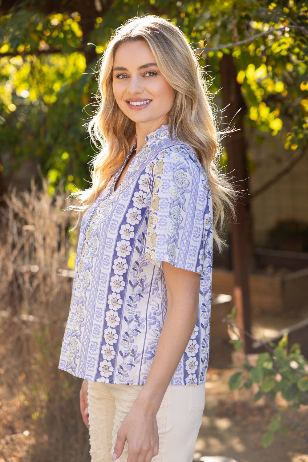 Kelsey Purple Embroidered Top