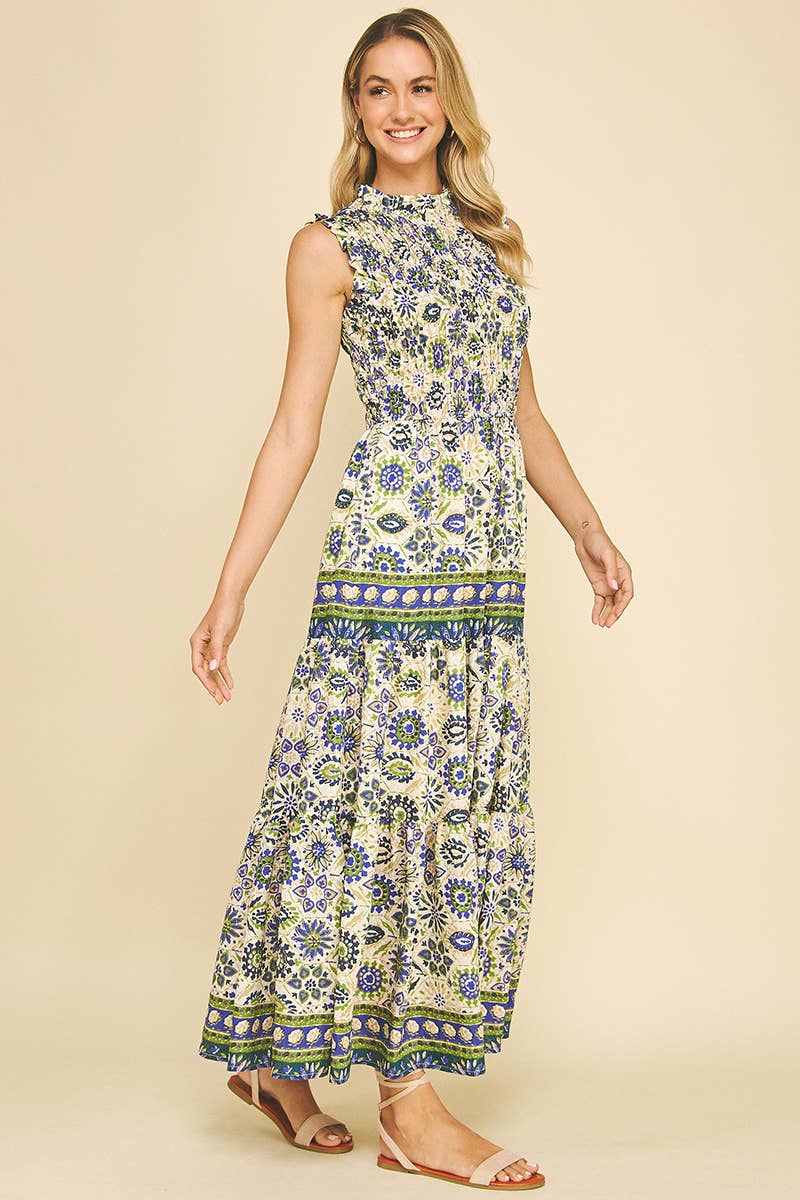 FLORAL TIERED MAXI DRESS