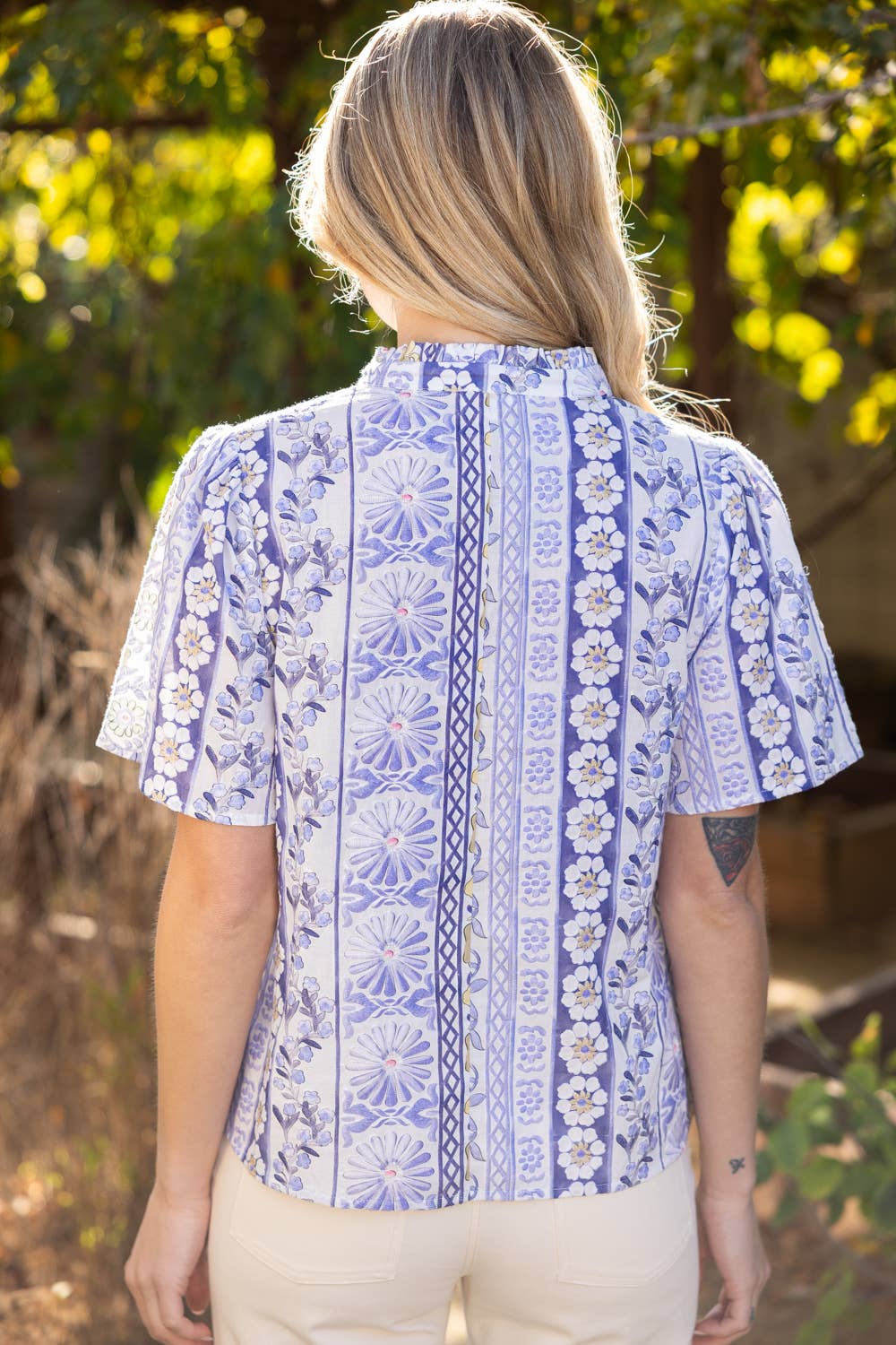 Kelsey Purple Embroidered Top
