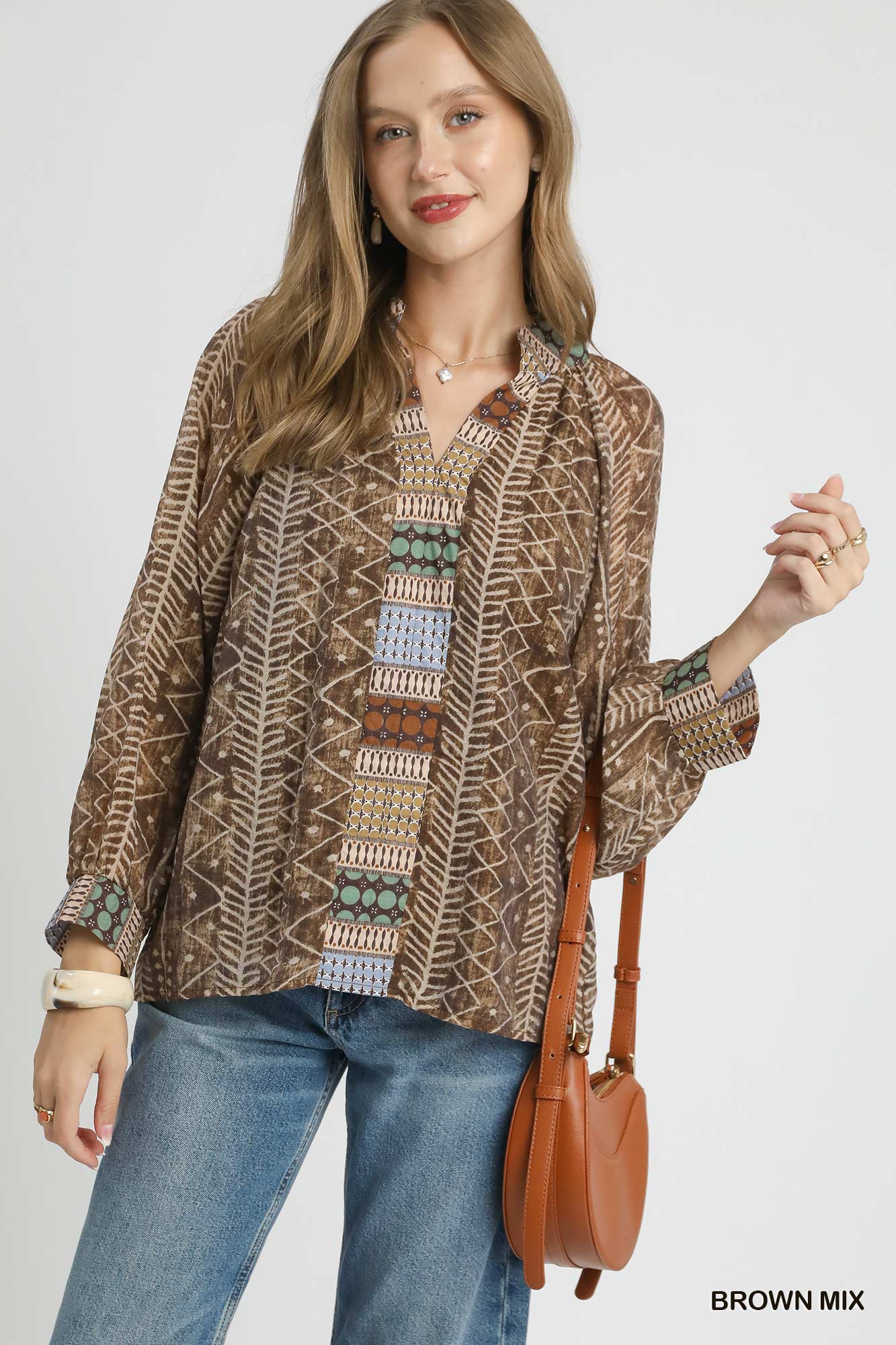 Kim Brown Geometric Top