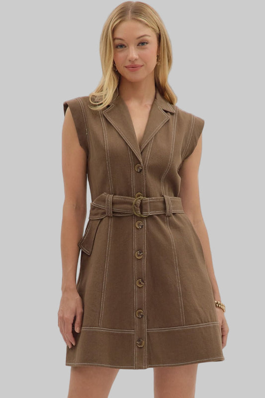 Charlotte Brown Button-Down Dress