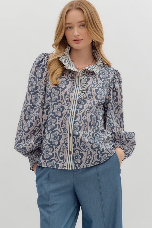 Molly Ruffle Collar Top