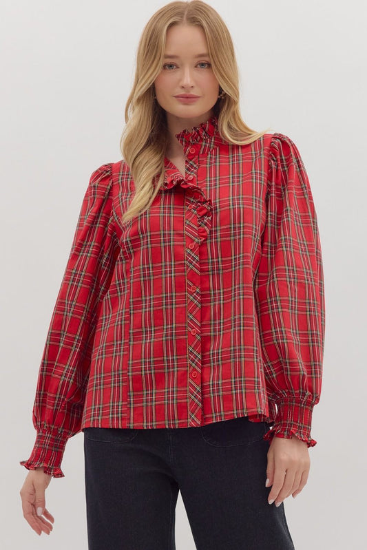 Carson Plaid Top