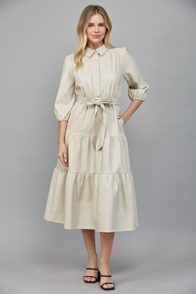 Muffy Faux Leather Dress