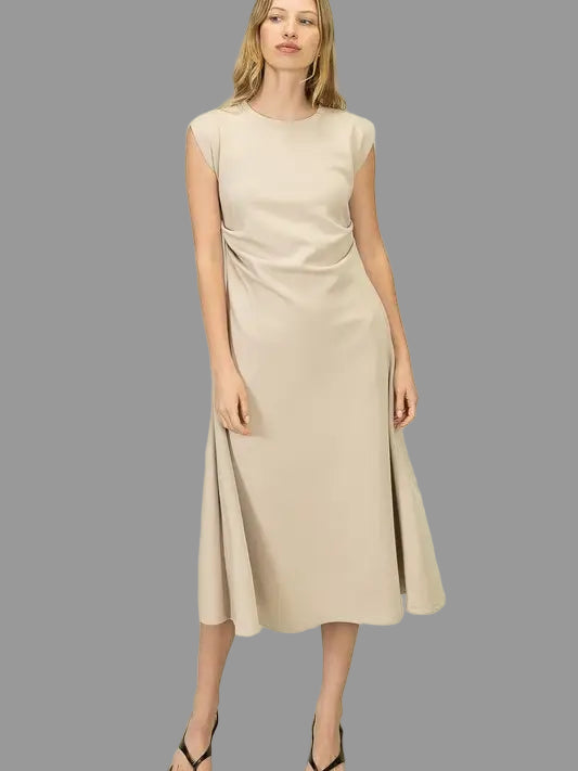 Heidi Khaki Tee Length Dress