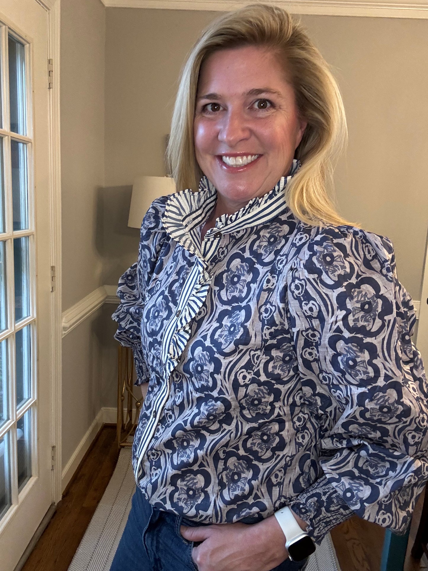 Molly Ruffle Collar Top