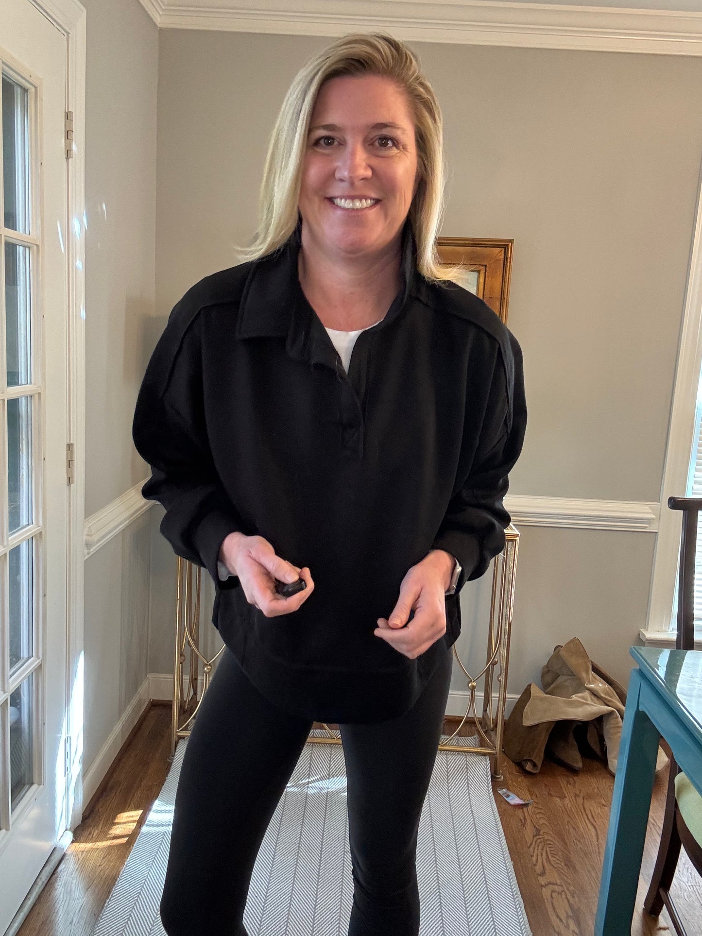 Dabney Polo Sweatshirt Black