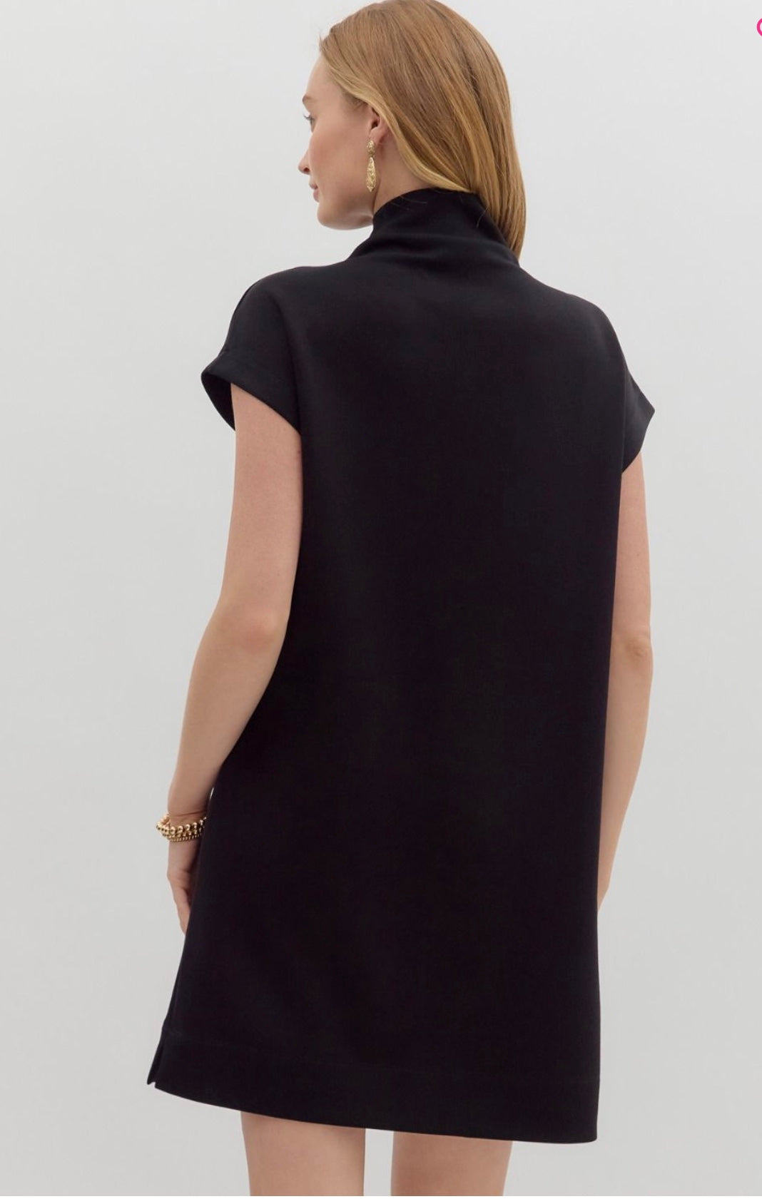 Perry Mock Neck Black Dress