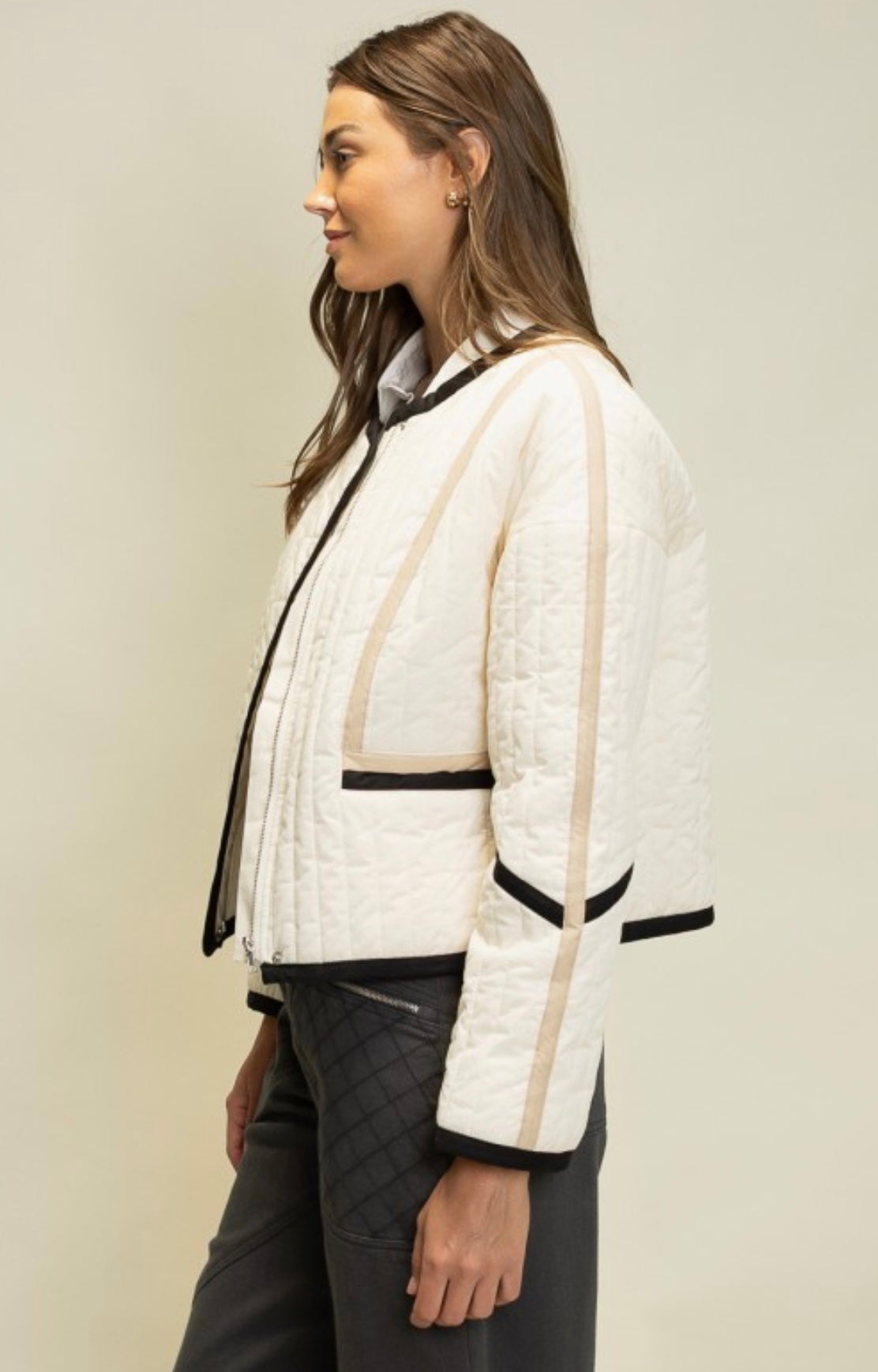 Carson Black and Cream Jacket