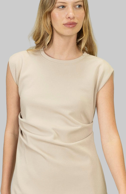 Heidi Khaki Tee Length Dress