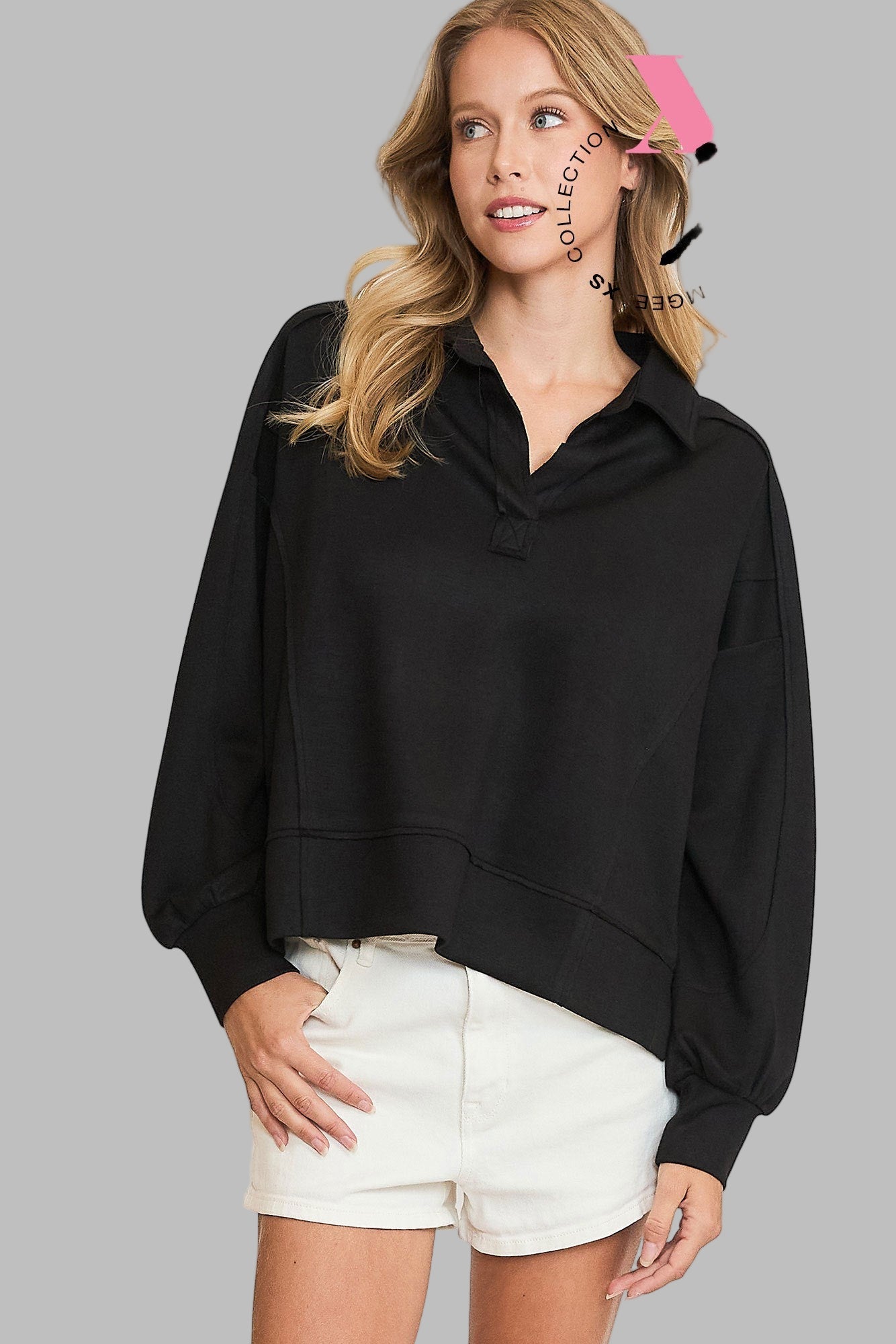 Dabney Polo Sweatshirt Black