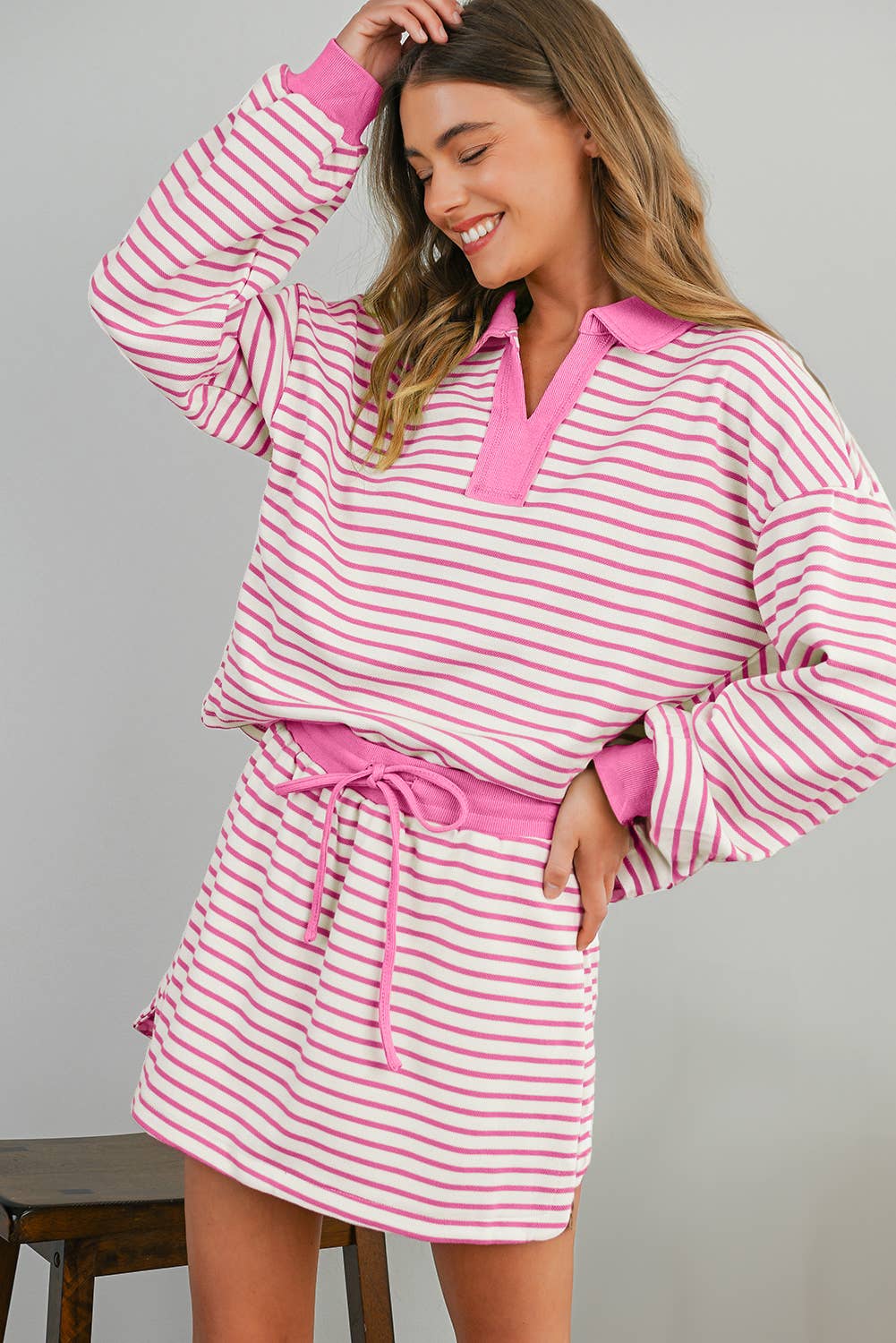 Sissy Stripe Pink Pullover & Skort