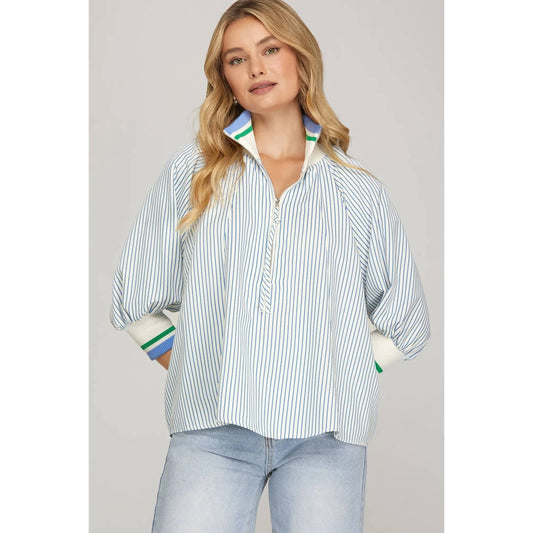 Lucy Stripe Seersucker Top