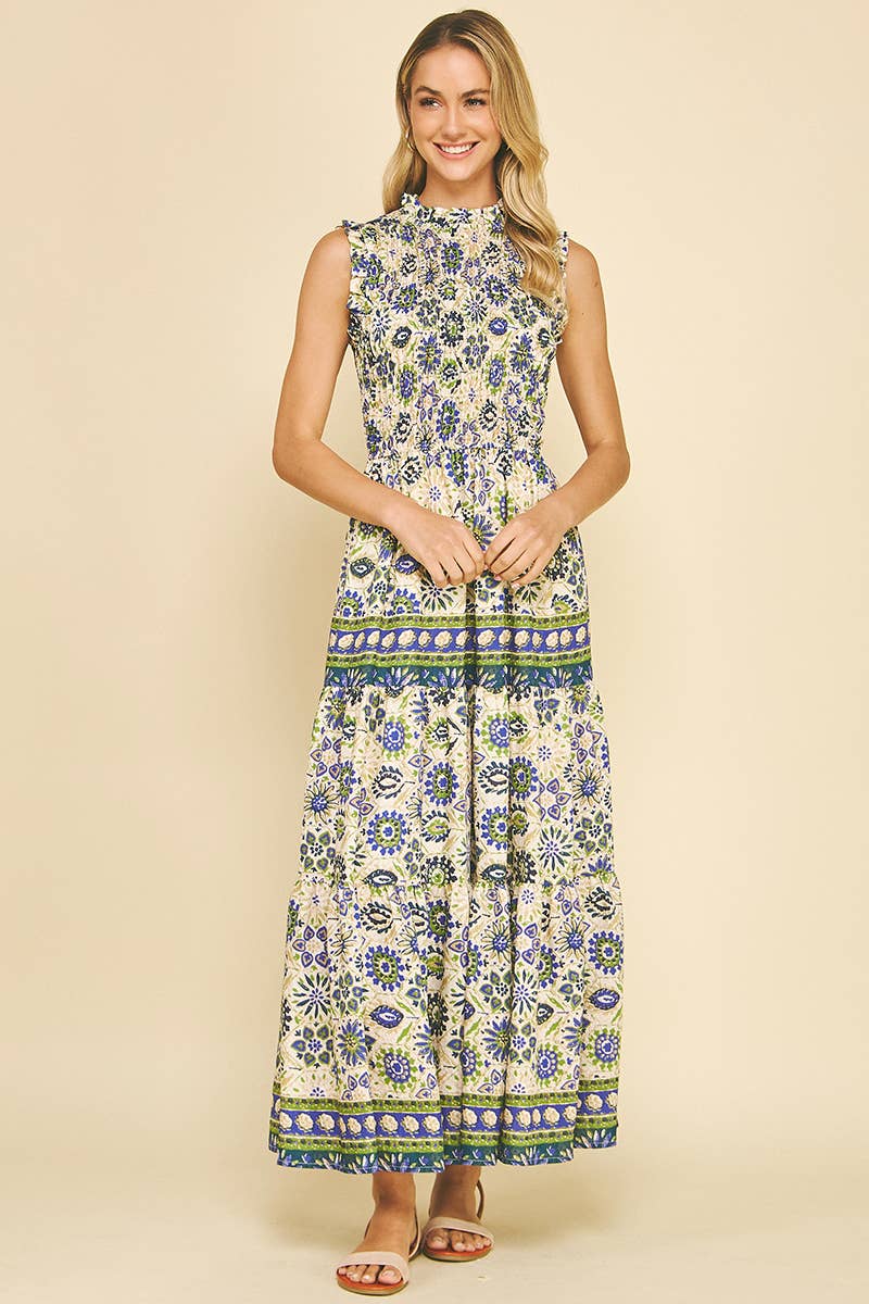 FLORAL TIERED MAXI DRESS