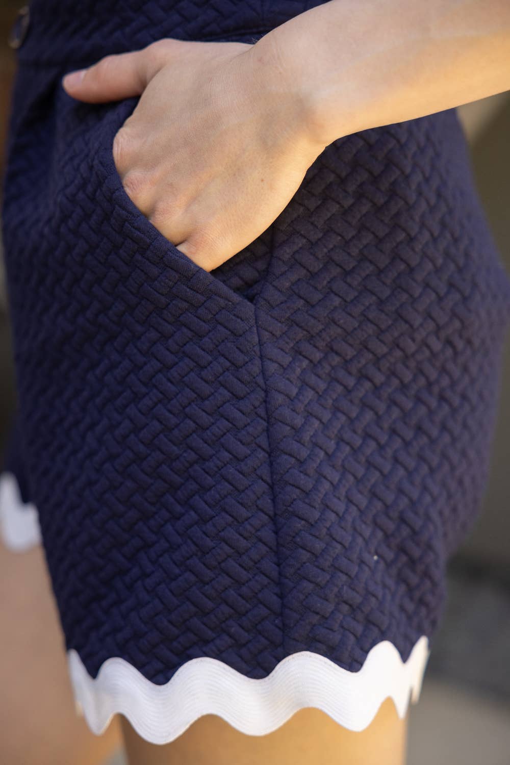 Maxine Navy and White Trim Short