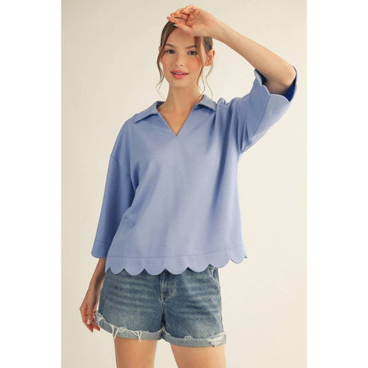 Periwinkle Scollop Top