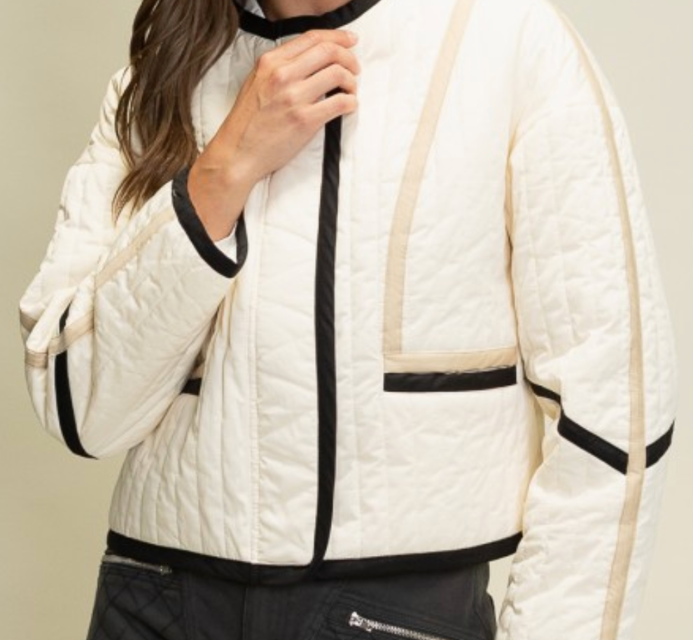 Carson Black and Cream Jacket